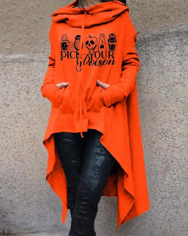 Graphic Halloween Long Sleeve Hoodie