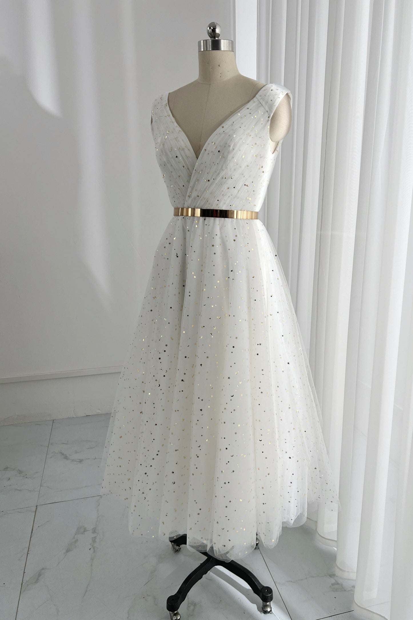 Ivory V Neck Short Prom Homecoming Dress Formal Evening Gown