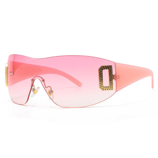 Luxury oversized Rimless Sunglasses